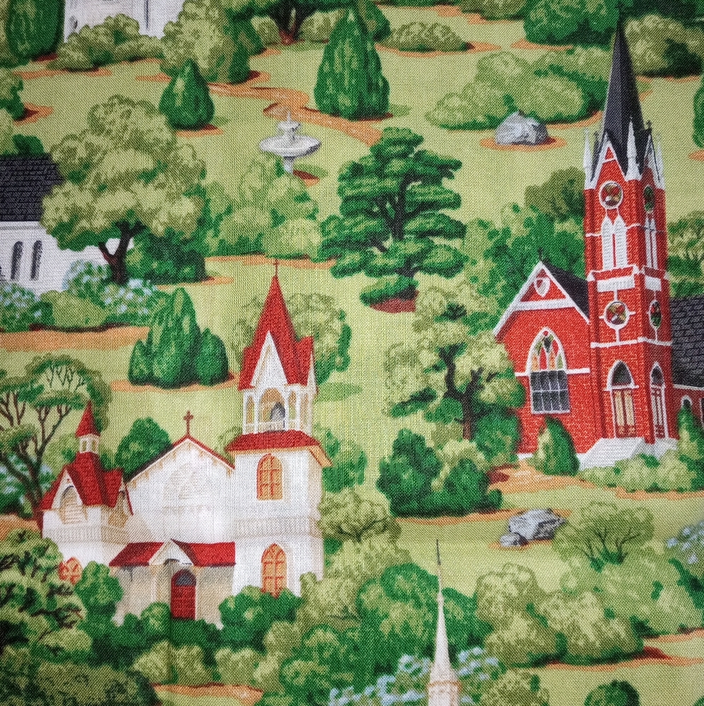 Church Print Fabric